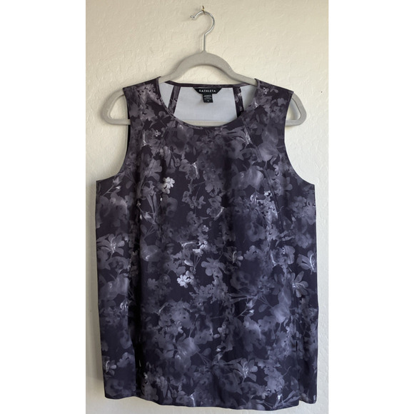 Athleta Zephyr Sleeveless Tank Top Athletic Casual Black White Gray Size Medium - Picture 5 of 10